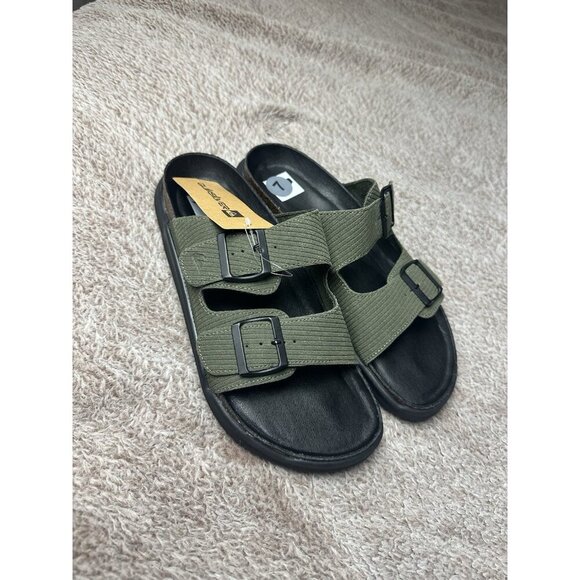Quiksilver Deck Double Band Slide Sandals Men\'s Size 7 Olive Green New main image 14